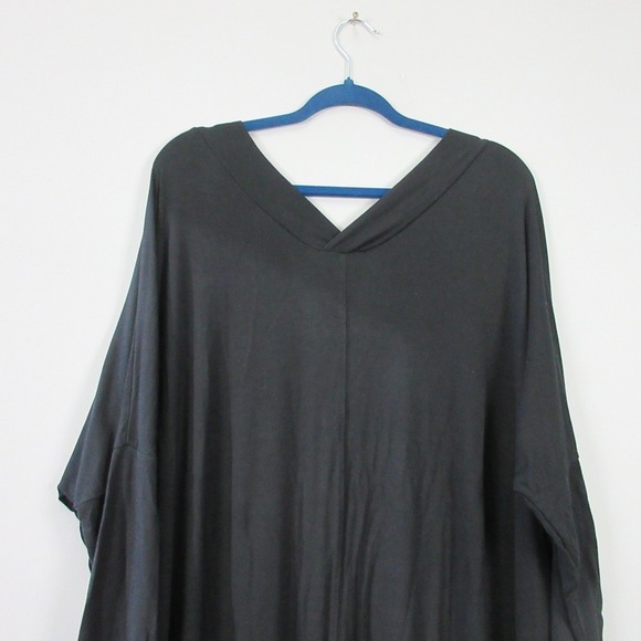 Quince French Terry Modal Maternity Nursing Lounge Dress Black L Comfort 512 - Picture 6 of 11